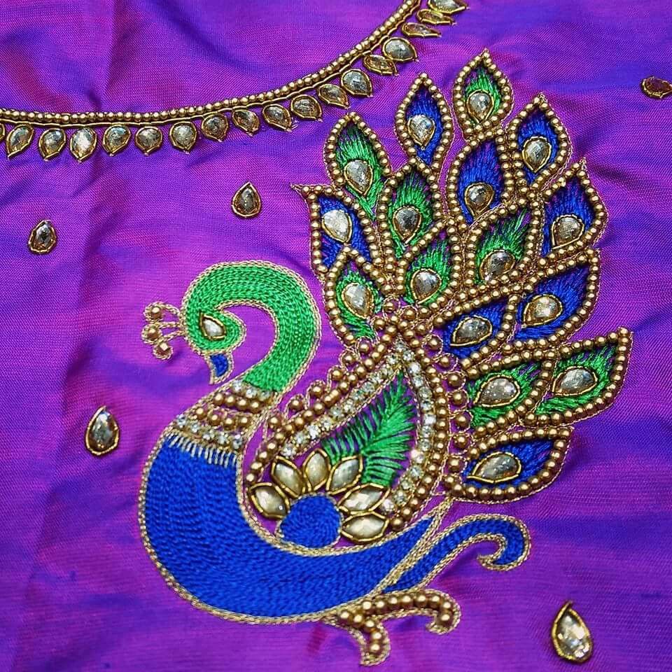 Aari embroidery work by ladies tailor near me M2Y Fashion